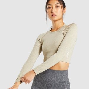 Gymshark Adapt Marl Seamless Long Sleeve Crop Top